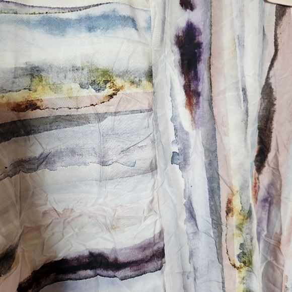 NWT KOZAN JESSICA WATERCOLOR MARBLE LOTUS MIDI DRESS SMALL WEARABLE ART - Picture 8 of 8